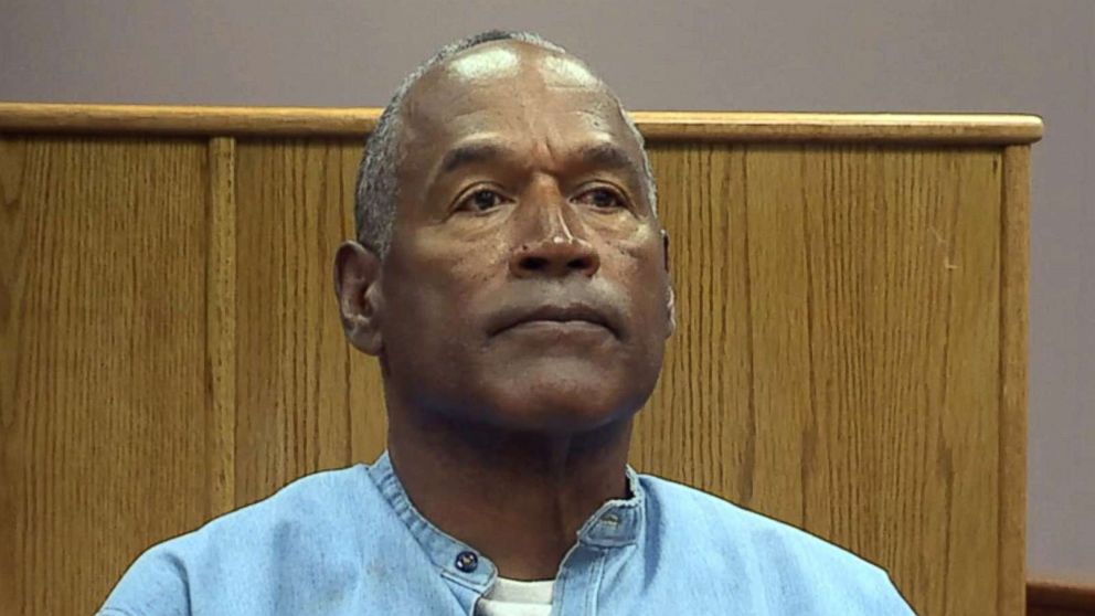 PHOTO: O.J. Simpson appears in the parole hearing room to attend his hearing at the Lovelock Correctional Center in Lovelock, Nevada, July 20, 2017.