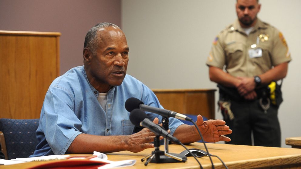 O.J. Simpson speaks during his parole hearing at Lovelock Correctional Center in Lovelock, Nev., July 20, 2017.