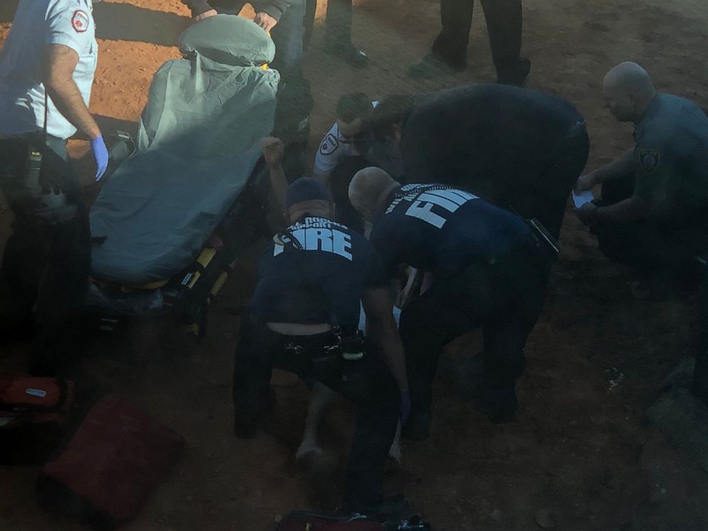 PHOTO: A 16-year-old was taken into custody at Will Rogers Airport in Oklahoma City on Monday, Nov. 18, 2019, after he jumped off an airplane trying to avoid arrest on a felony warrant.