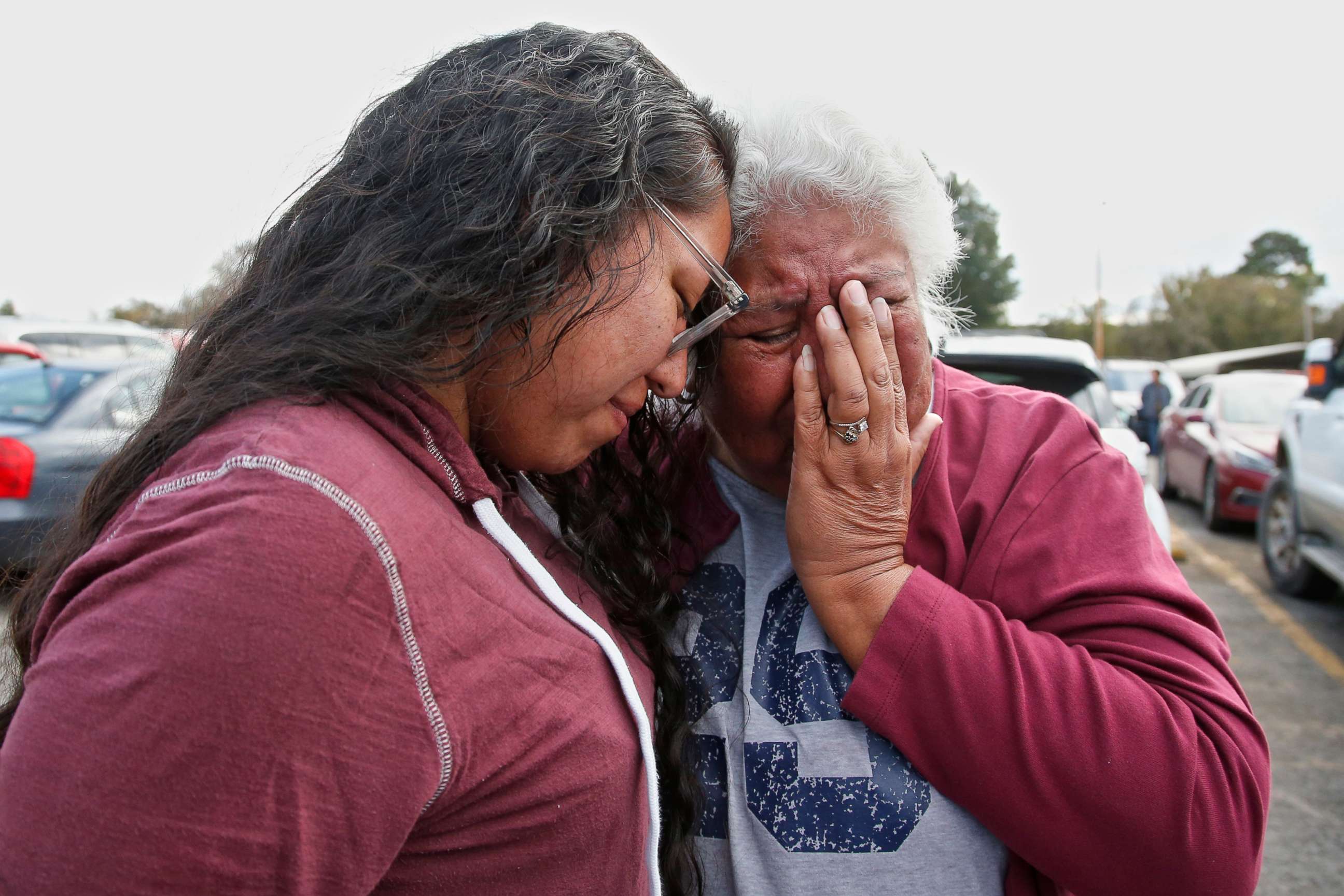PHOTO: Tess Harjo, left, embraces her grandmother, Sally Taylor, right, after being released from the Eddie Warrior Correctional Center Monday, Nov. 4, 2019, in Taft, Okla.