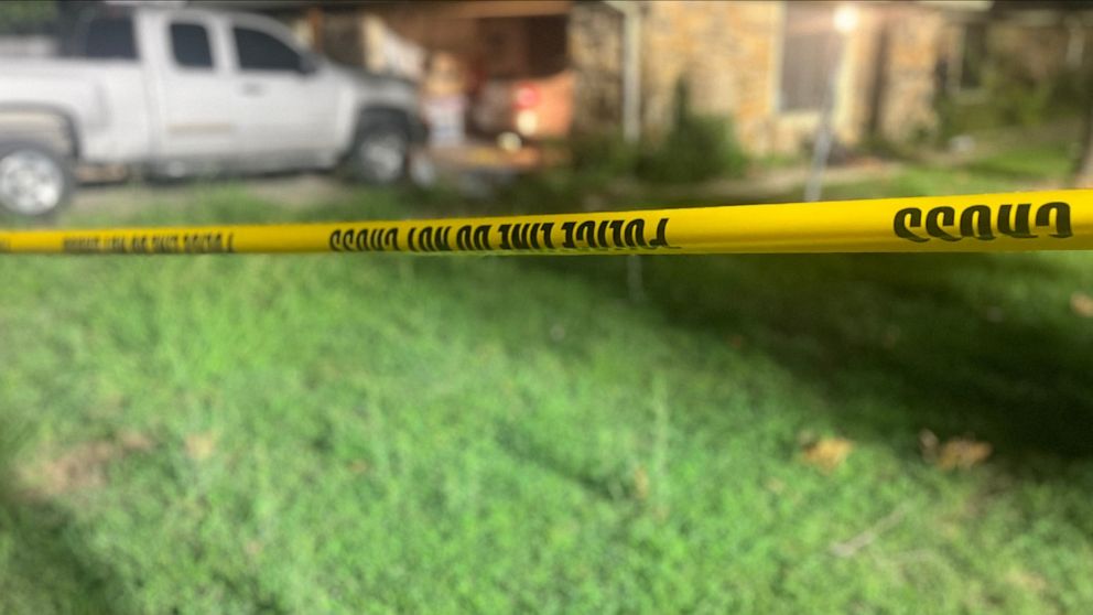 PHOTO: In this photo released by the Oklahoma State Bureau of Investigation, police tape is shown at the scene of a murder-suicide in Verdigris, Oklahoma, on July 20, 2023.