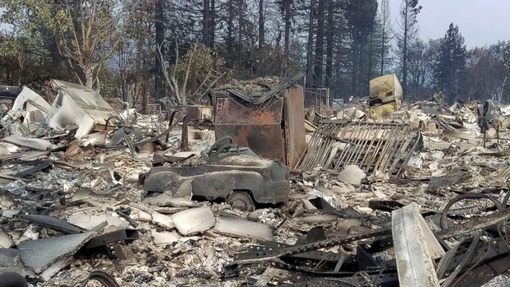 PHOTO: This is what was left of Jeff Okrepkie's home after it was destroyed in the 2017 Tubbs Fire.