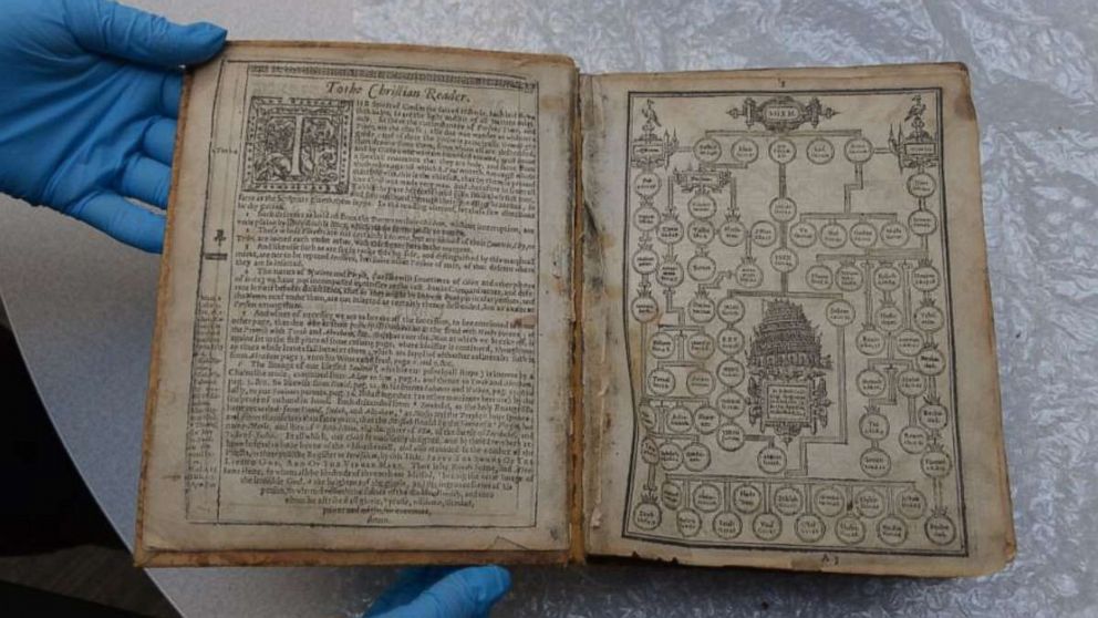PHOTO: A stolen Geneva Bible, dating to 1615, was recovered in the Netherlands and returned to Pittsburgh's Carnegie Library on Thursday, April 25, 2019.