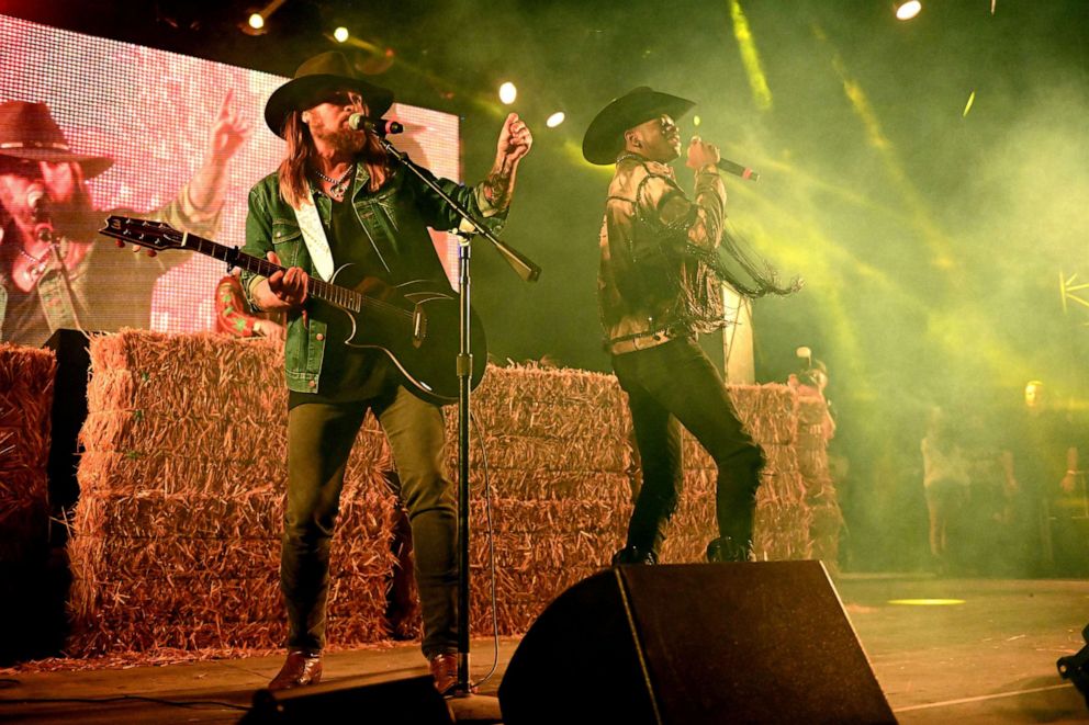 PHOTO: Billy Ray Cyrus and Lil Nas X perform on April 28, 2019 in Indio, Calif.