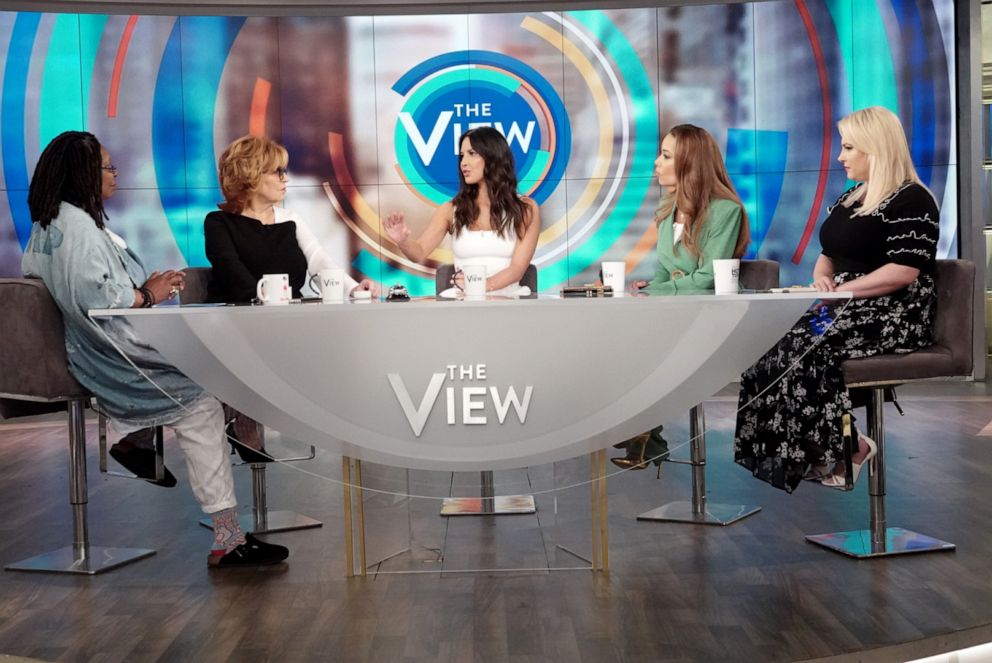 PHOTO: Actress Olivia Munn, center, discusses the #MeToo movement with "The View" co-hosts Whoopi Goldberg, Joy Behar, Sunny Hostin, and Meghan McCain, June 24, 2019.