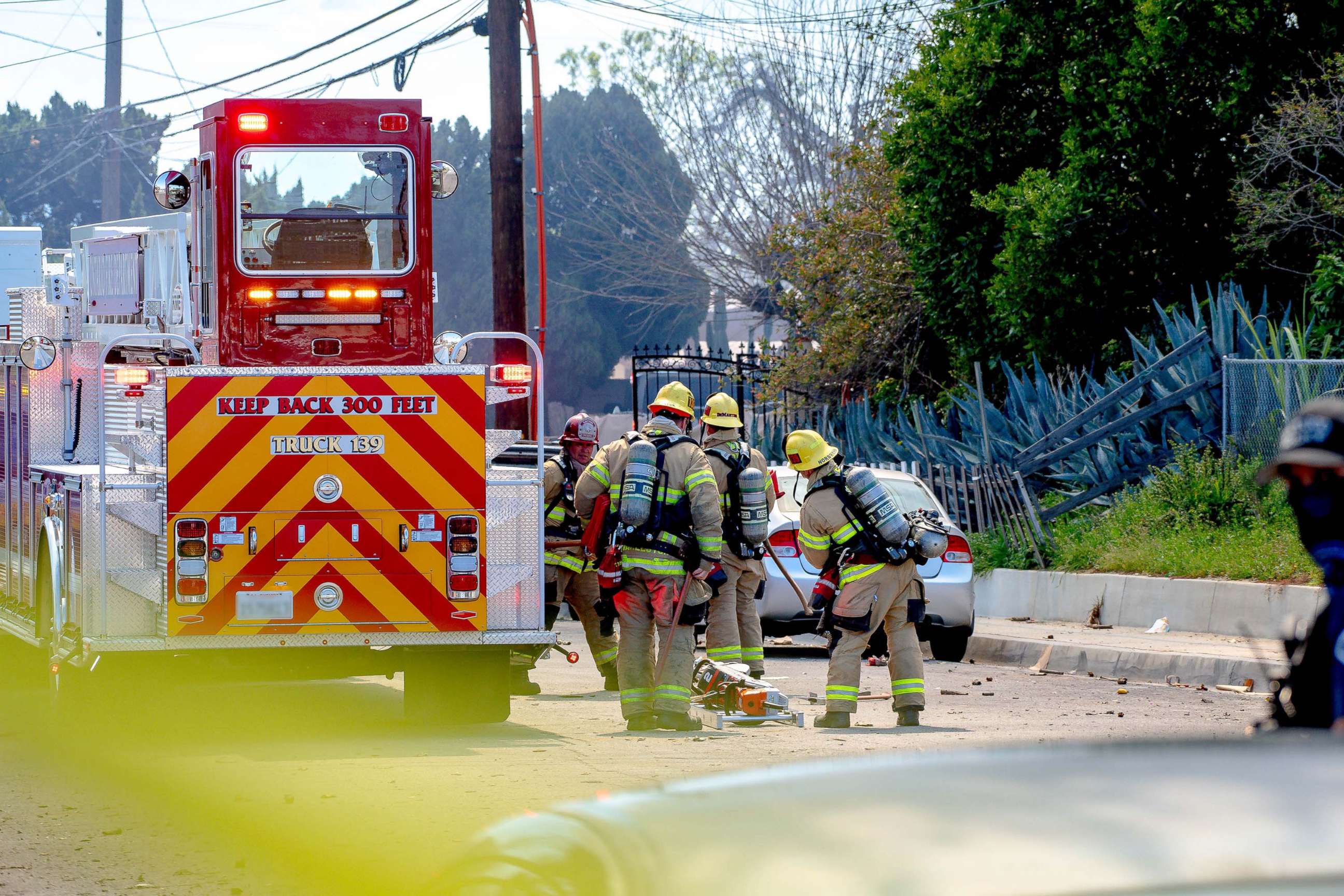 PHOTO: Firefighters respond to an explosion at a home in Ontario, Calif., March 16, 2021. 