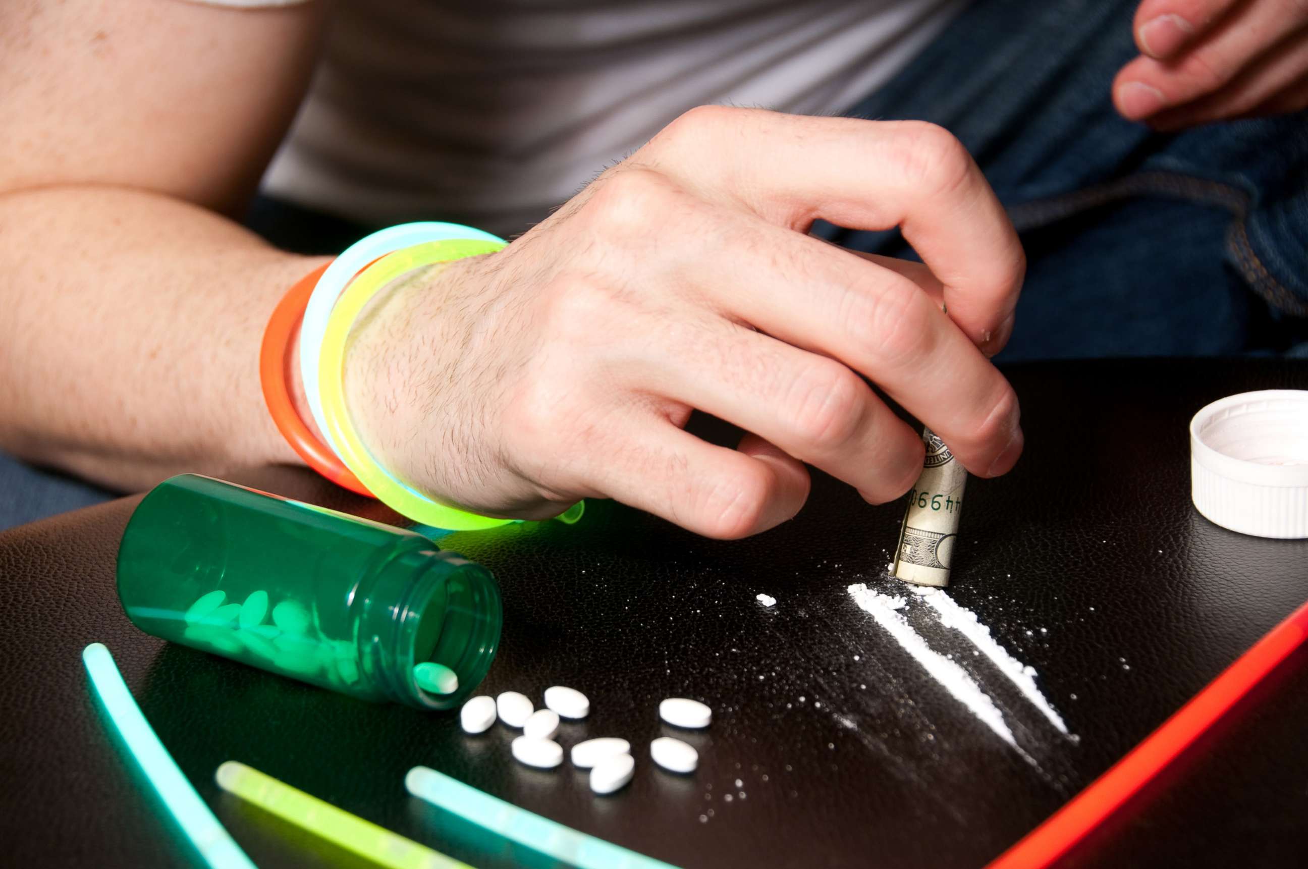 PHOTO: A young mans handles opioids in this undated stock photo.