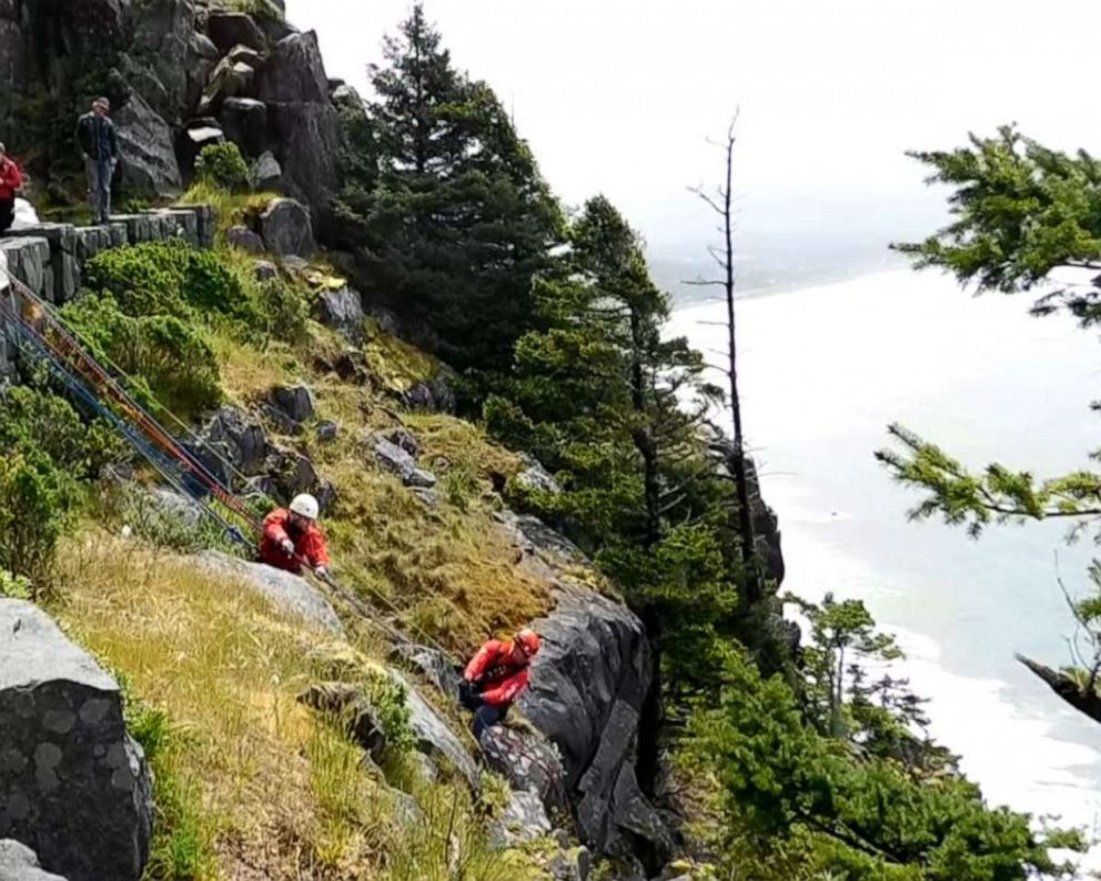 Oregon boy who survived 50ft fall from a cliff pictured after momdied  trying to save him