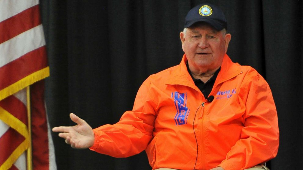 PHOTO: U.S. Agriculture Secretary Sonny Perdue speaks during a town hall meeting at the World Ag Expo, Tuesday, Feb. 13, 2018, in Tulare, Calif.