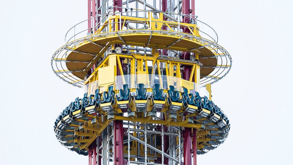 PHOTO: The Orlando Free Fall off of International Drive, hours after a 14-year-old boy fell to his death from the ride, March 25, 2022, in Orlando, Fla.