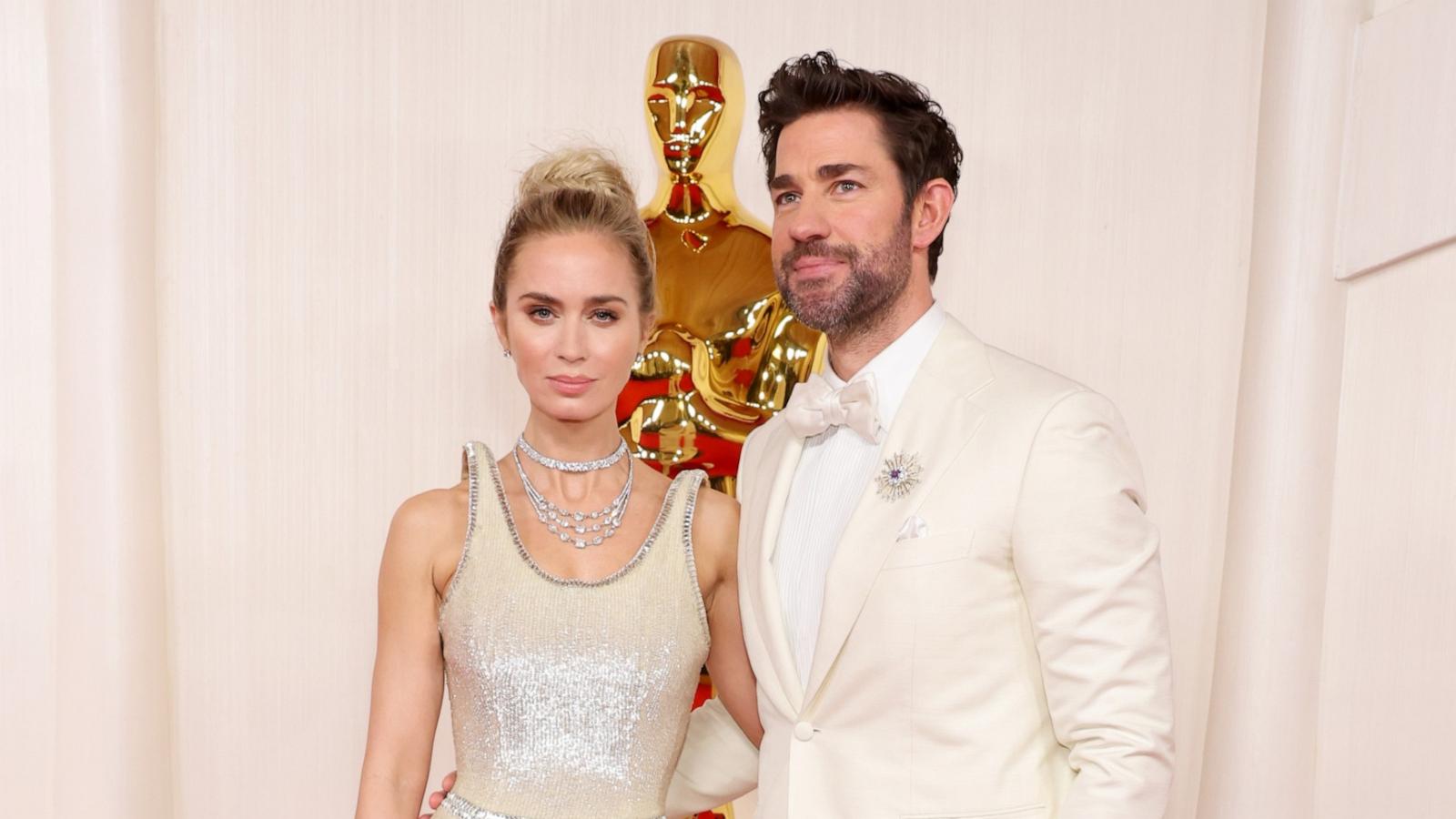 PHOTO: Emily Blunt and John Krasinski attend the 96th Annual Academy Awards, Mar. 10, 2024, in Hollywood.