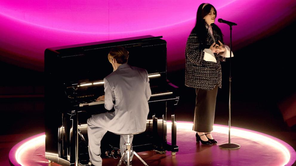 PHOTO: Finneas O'Connell and Billie Eilish perform during the 96th Annual Academy Awards, Mar. 10, 2024, in Hollywood.