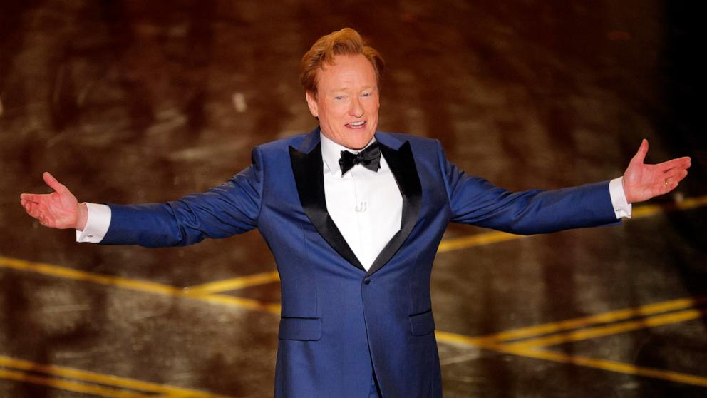 PHOTO: Host Conan O'Brien speaks onstage during the Oscars show at the 98th Oscars, March 15, 2026 in Hollywood, Calif.