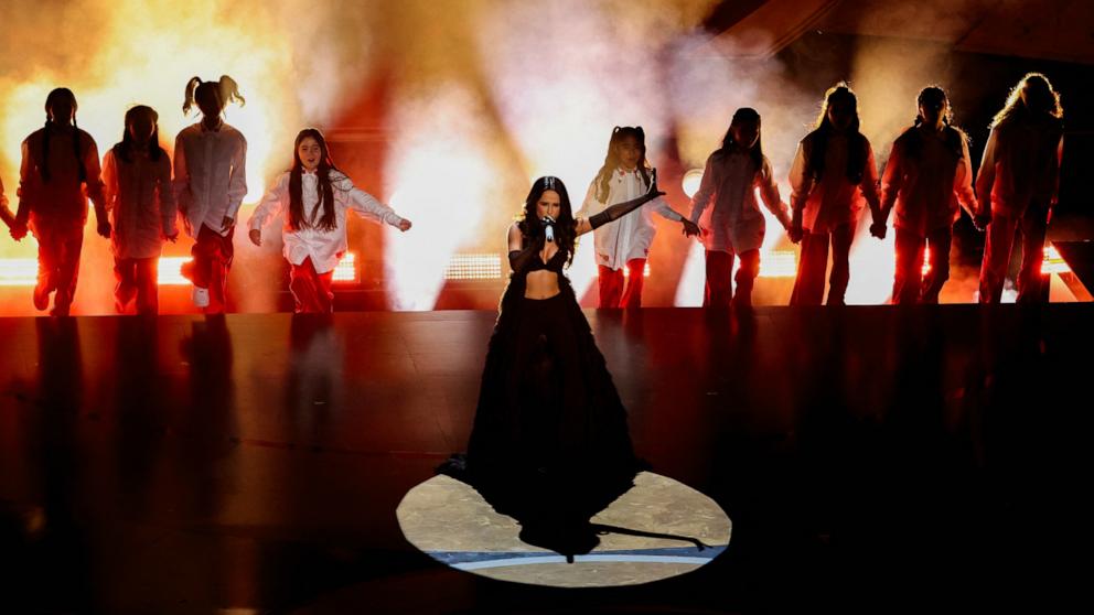 PHOTO: Becky G performs 'The Fire Inside' from 'Flamin' Hot' during the 96th Annual Academy Awards, Mar. 10, 2024, in Hollywood.