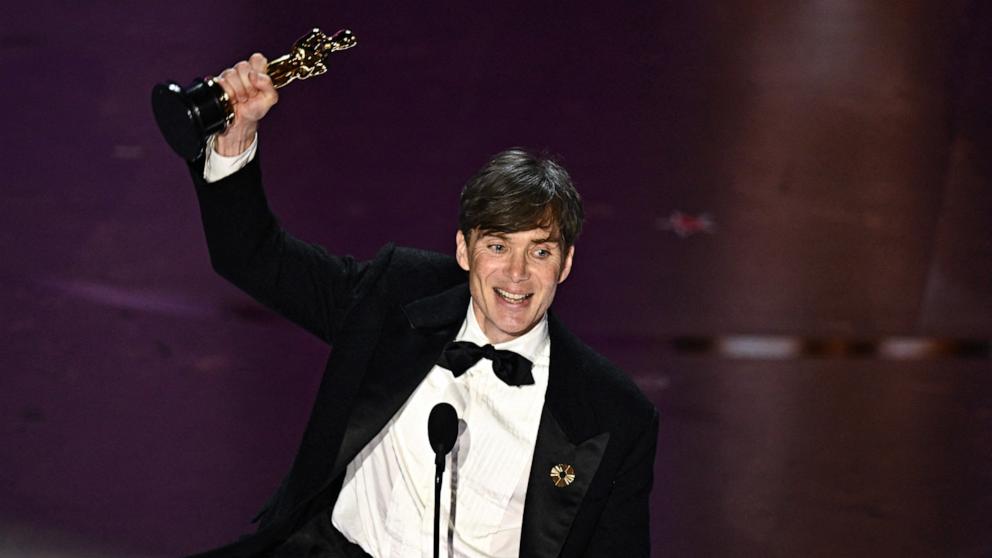 PHOTO: Cillian Murphy accepts the award for Best Actor in a Leading Role for 'Oppenheimer' onstage during the 96th Annual Academy Awards, in Hollywood, Mar. 10, 2024.

