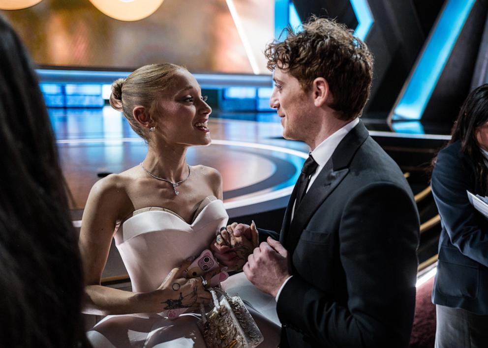 PHOTO: Ariana Grande and Ethan Slater attend the 97th Annual Oscars, Mar. 2, 2025 in Los Angeles.