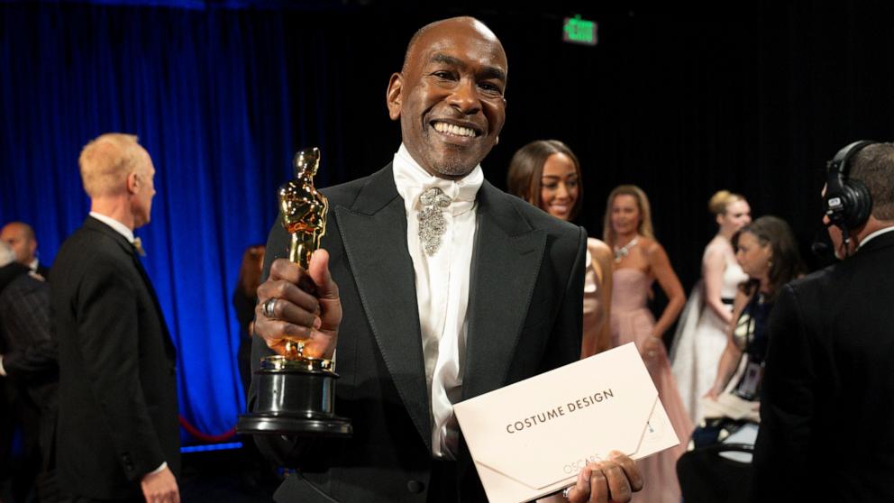 PHOTO: Paul Tazewell backstage after winning the Costume Design award for "Wicked" during the 97th Annual Oscars, Mar. 2, 2025.