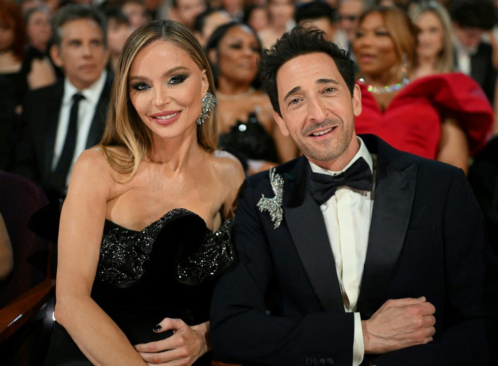 PHOTO: Adrian Brody and wife Georgina Chapman attend the 97th Annual Academy Awards in Los Angeles, Mar. 2, 2025.