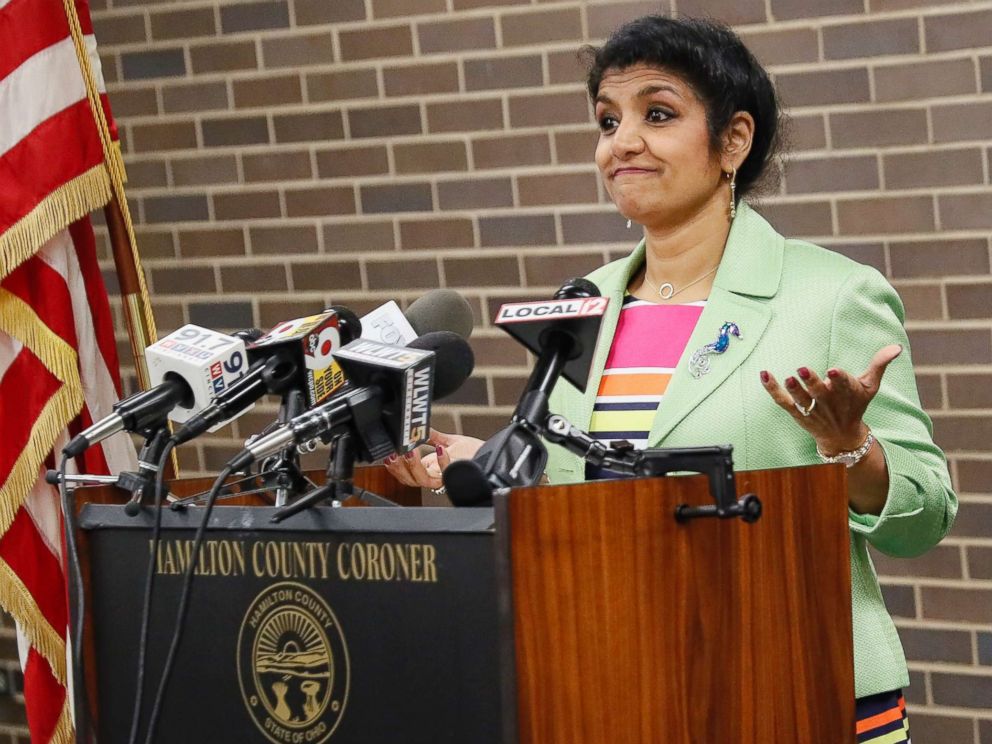 PHOTO: Dr. Lakshmi Kode Sammarco speaks during a news conference regarding the circumstances surrounding the death of 22-year-old University of Virginia undergraduate student Otto Warmbier, Sept. 27, 2017.
