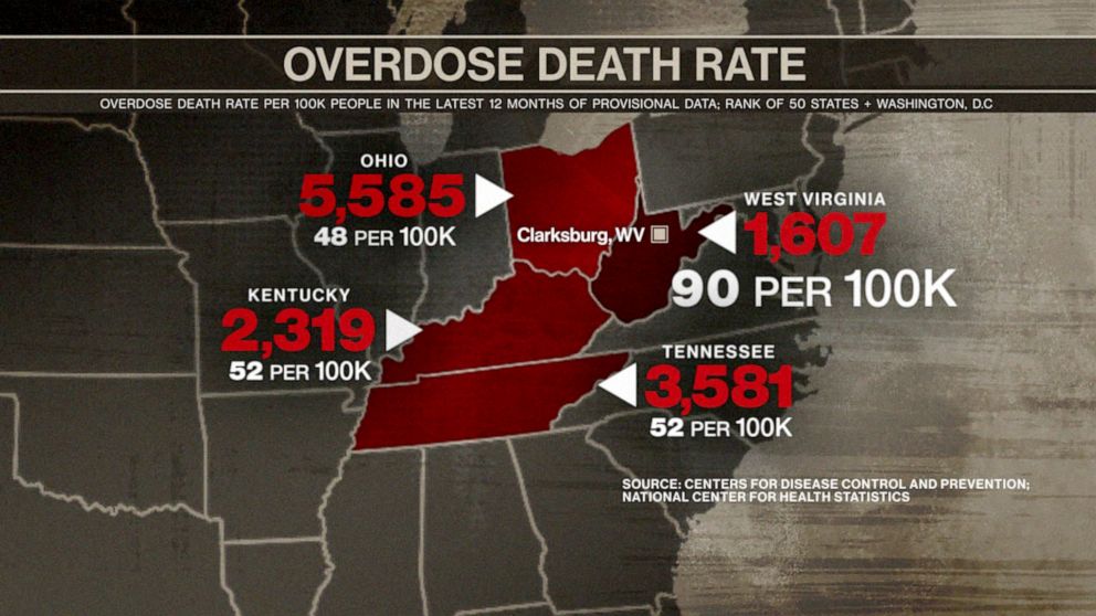PHOTO: Overdose Death Rate map