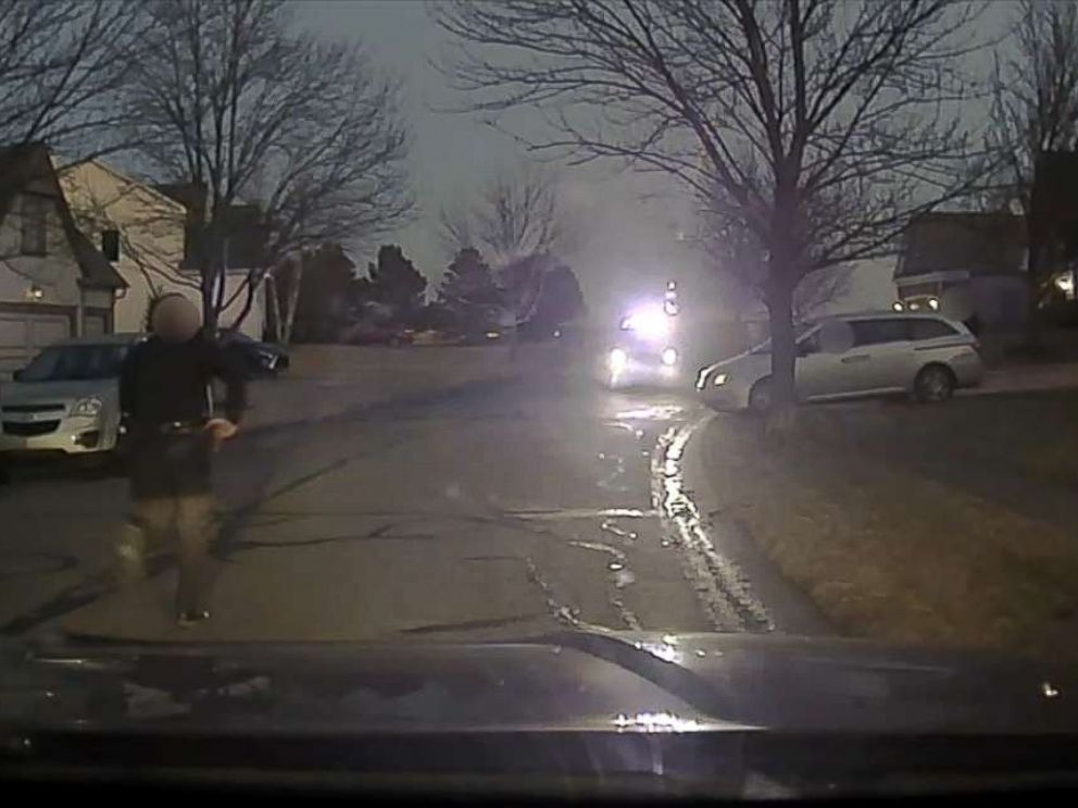 PHOTO: An image made from police dashcam video shows a moment before John Albers, 17, the driver of a mini van, was shot and killed by police in a suburb of Kansas City, Mo., Jan. 20, 2018.