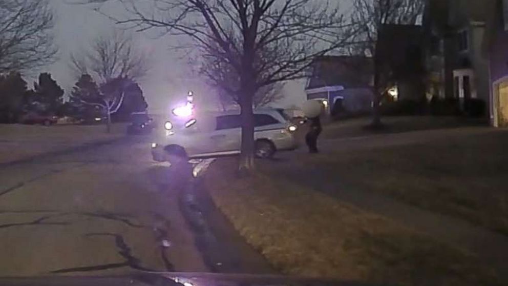 PHOTO: An image made from police dashcam video shows a moment before John Albers, 17, the driver of a mini van, was shot and killed by police in a suburb of Kansas City, Mo., Jan. 20, 2018.