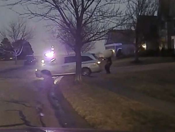 PHOTO: An image made from police dashcam video shows a moment before John Albers, 17, the driver of a mini van, was shot and killed by police in a suburb of Kansas City, Mo., Jan. 20, 2018.