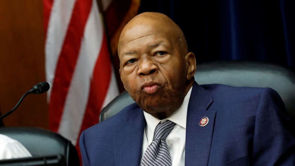 PHOTO: House Oversight and Reform Committee chairman Rep. Elijah Cummings and Rep. Jim Jordan wait for votes on whether to find Attorney General William Barr and Commerce Secretary Wilbur Ross in contempt of Congress on Capitol Hill, June 12, 2019.