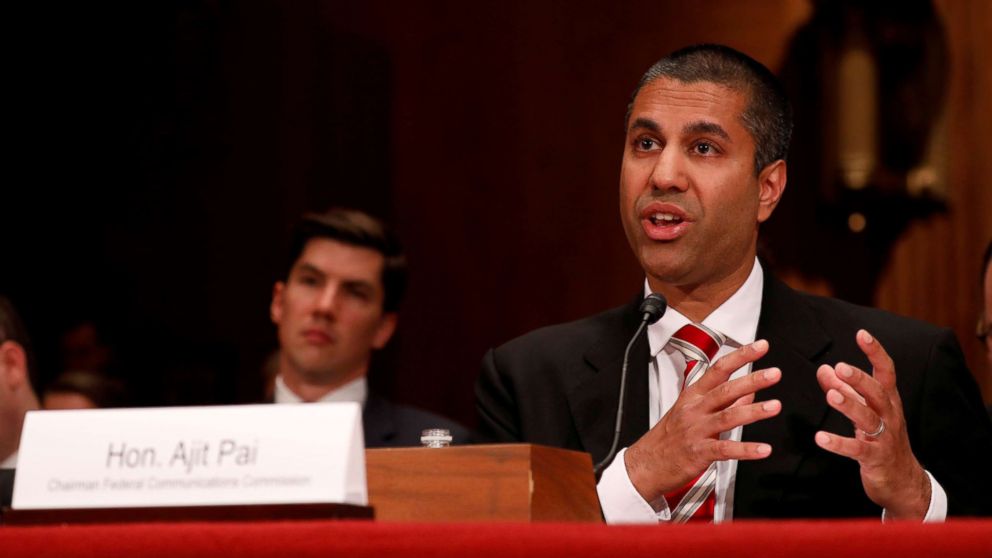 Ajit Pai, Chairman of the Federal Communications Commission, testifies before a Senate Appropriations Financial Services and General Government Subcommittee on Capitol Hill in Washington, D.C., June 20, 2017. 