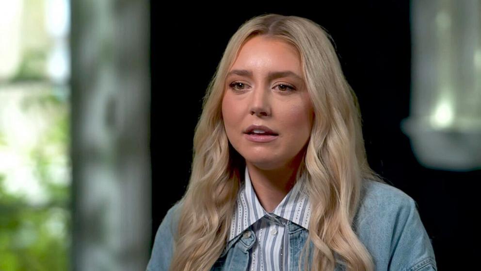 PHOTO: Paige Shiver speaks during an interview with ABC News' Linsey Davis.