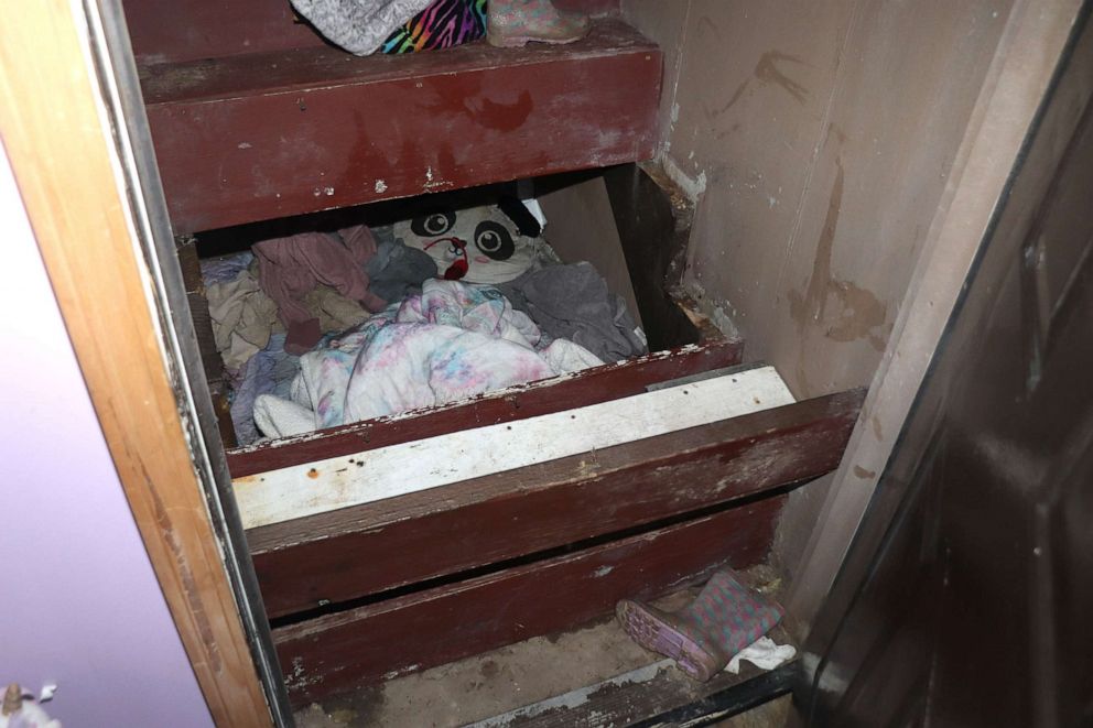 PHOTO: Paislee Shultis was located in a makeshift room, under a closed staircase leading to the basement of the residence in Saugerties, N.Y., on Feb. 14th, 2022.