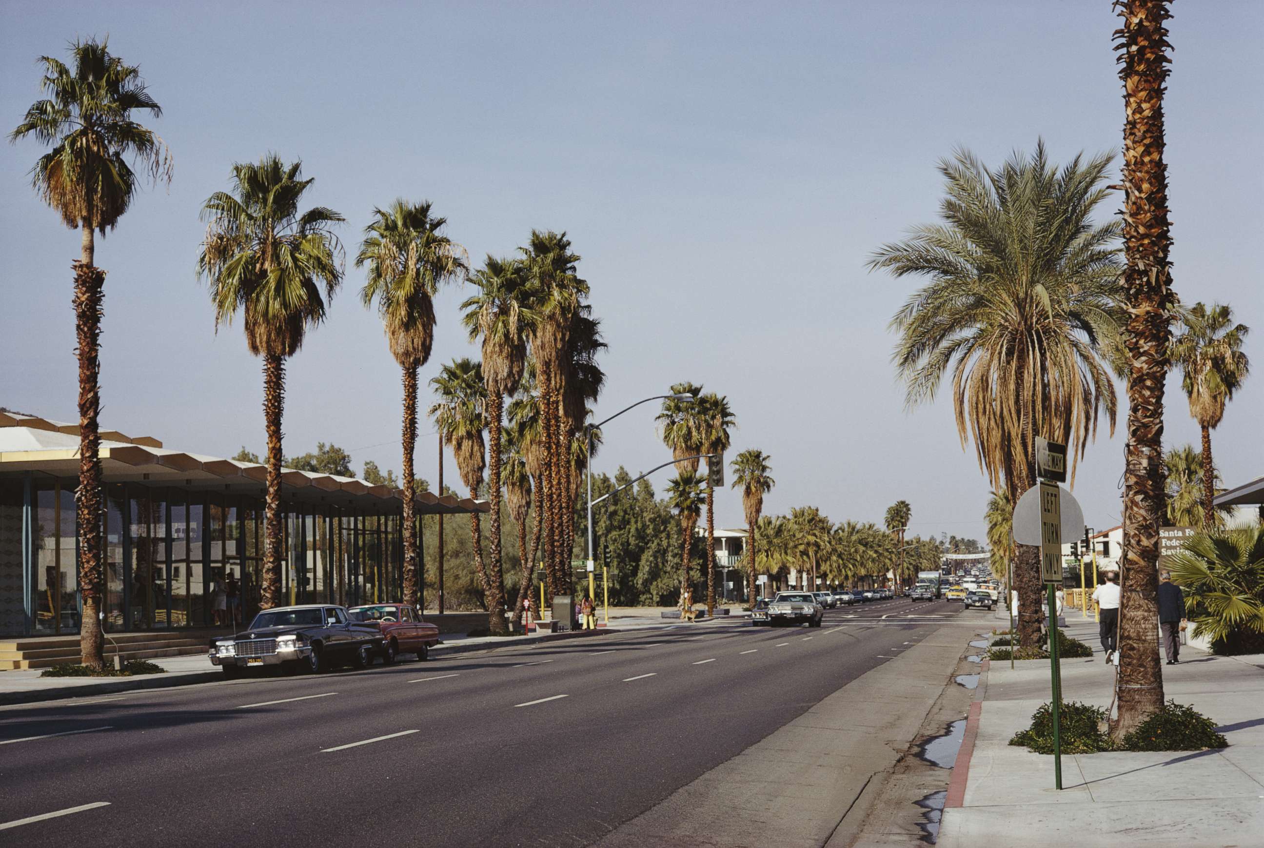 PHOTO: South Palm Canyon Drive in its intersection with Baristo Road in Palm Springs, Calif., circa 1965.
