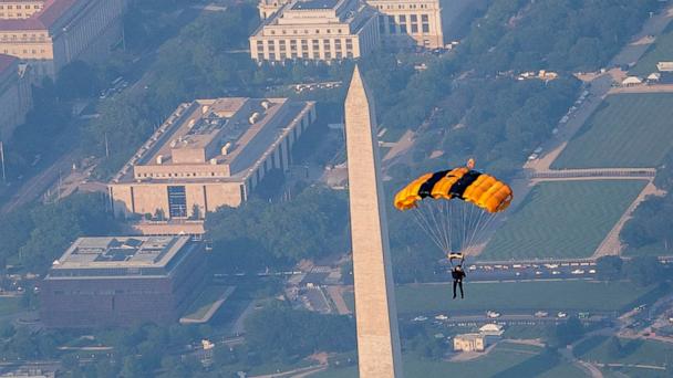 US Army's Golden Knights parachute over National Mall