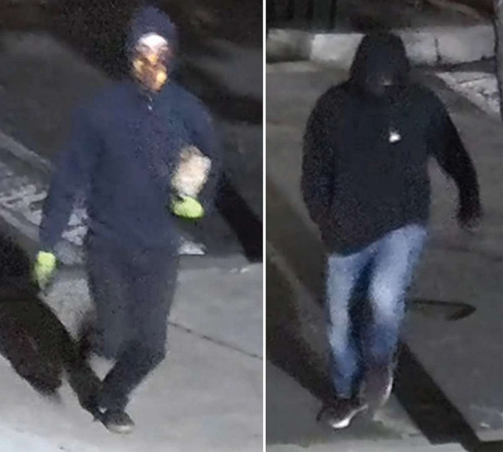 PHOTO: The federal complaint included photos of two suspects sought in an attack on a Planned Parenthood in Costa Mesa, California, on March 13, 2022.