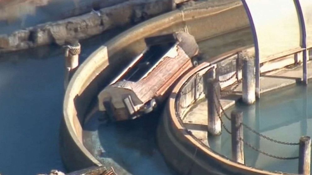 PHOTO: Three people were injured after a log ride overturned at Castle Park in Riverside, Calif., May 25, 2019.