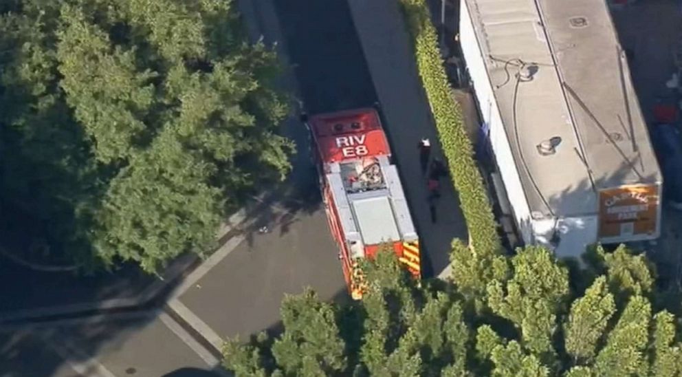 PHOTO: Three people were injured after a log ride overturned at Castle Park in Riverside, Calif., May 25, 2019.