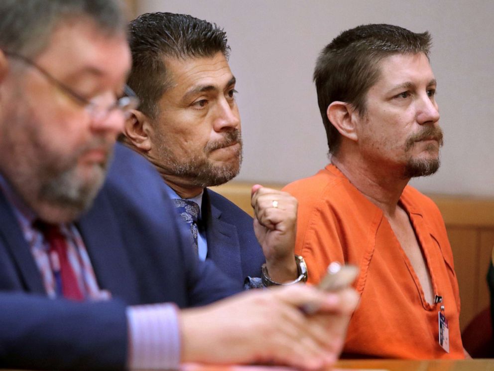 PHOTO: In a  Aug. 23, 2018 file photo, Michael Drejka sits in court during a bond hearing at the Pinellas County Justice Center in Clearwater, Fla.