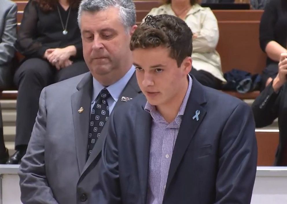 PHOTO: Anthony Montalto, whose sister Gina was one of 17 people shot dead in the 2018 mass shooting, is pictured at the sentencing hearing for Nikolas Cruz, at the Broward County Courthouse, on Nov. 1, 2022, in Fort Lauderdale, Fla.