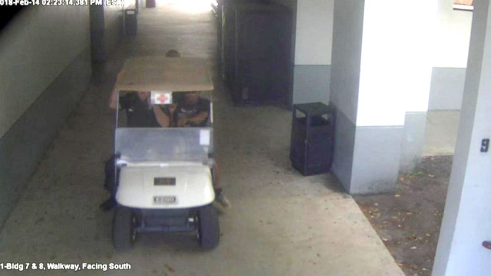 PHOTO: New surveillance video released reveals the moments that followed at Marjory Stoneman Douglas High School after a gunman started opening fire at the Parkland, Fla., campus.