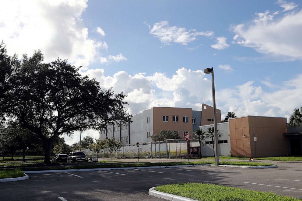PHOTO: The "1200 building" at Marjory Stoneman Douglas High School, the crime scene where the 2018 shootings took place, is seen in Parkland, Florida, U.S. August 4, 2022.