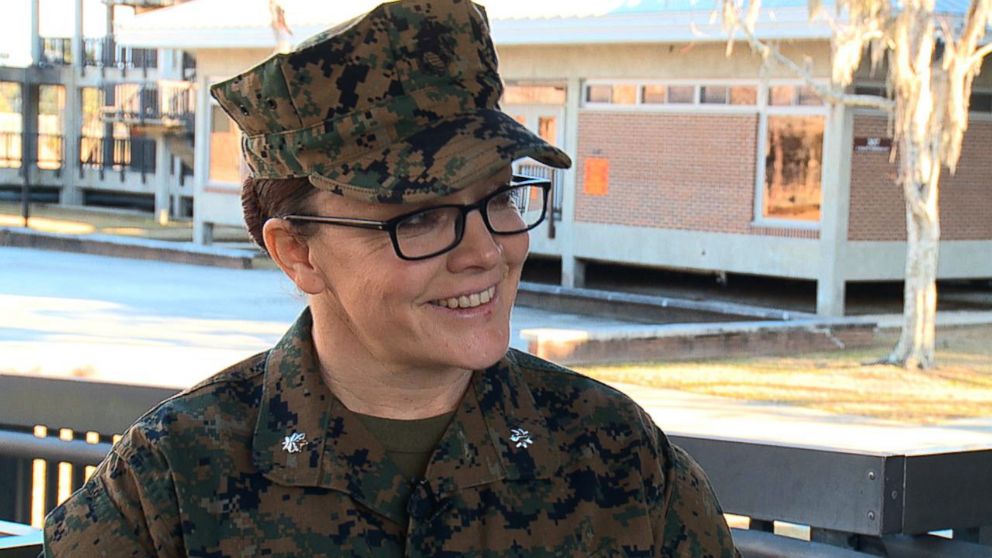 PHOTO: Lt. Col. Misty Posey, Commanding Officer, 4th Recruit Training Battalion  speaks with ABC News at at Marine Corps Recruit Depot Parris Island in South Carolina, Feb. 2, 2018.