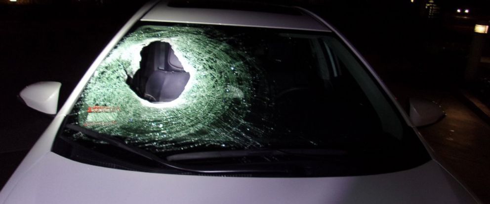 PHOTO: A boulder crashed through the windshield of a car in Pasadena, Calif., March 13, 2018, killing a 23-year-old man in the passenger seat.