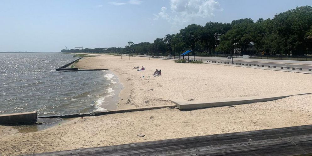 PHOTO: Pascagoula Beach West and Pascagoula Beach East both closed due to algae on Sunday, July 7, 2019, making all 21 beaches closed along the Mississippi coast.

