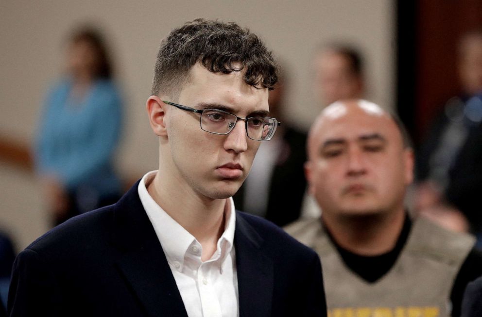 PHOTO: In this Oct. 10, 2019, file photo, Patrick Crusius, a 21-year-old male from Allen, Texas, accused of killing 22 and injuring 25, is arraigned in El Paso, Texas.