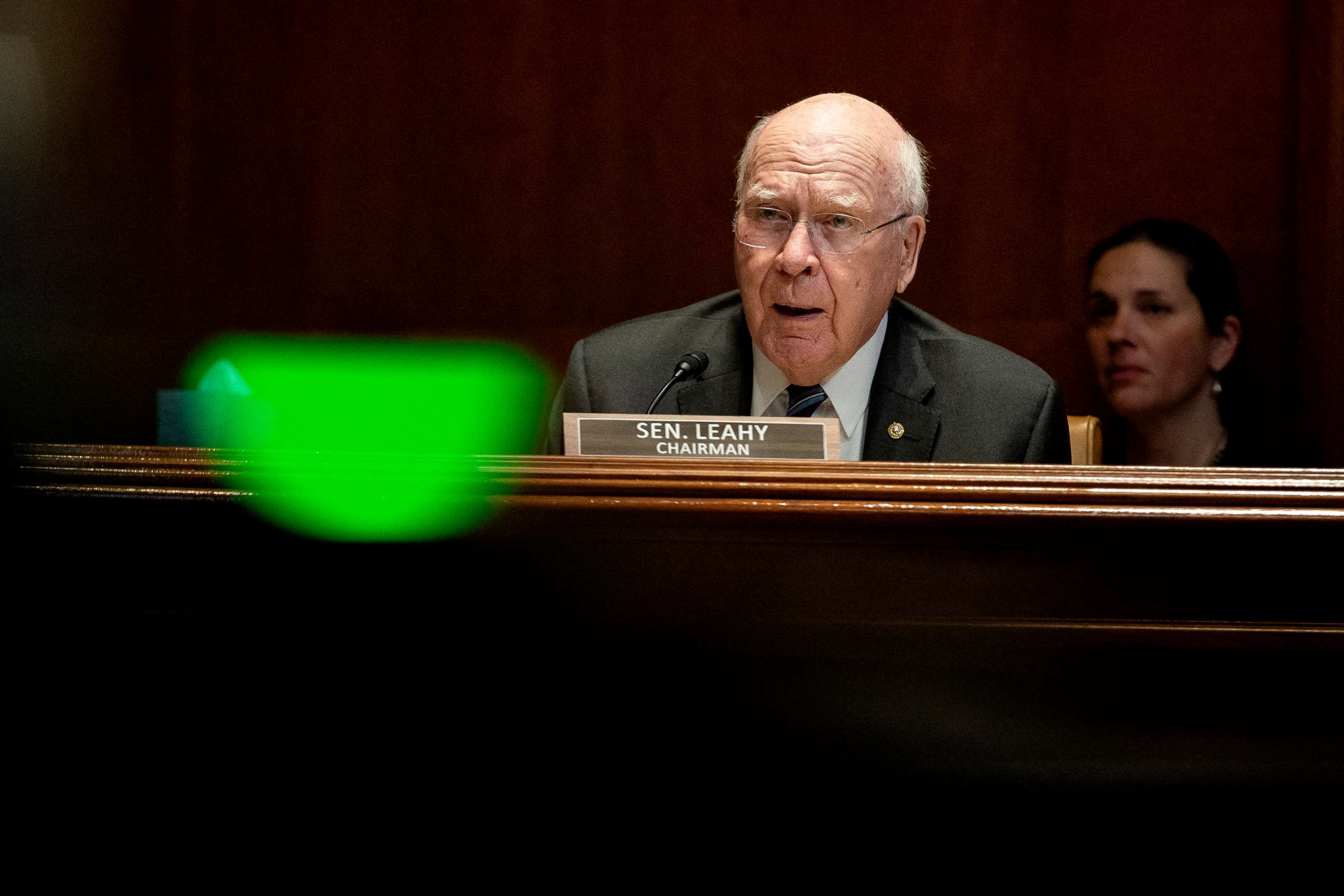 PHOTO: Senator Patrick Leahy speaks during a Senate Appropriations Subcommittee on Commerce, Justice, Science, and Related Agencies hearing, June 23, 2021, on Capitol Hill in Washington, D.C.