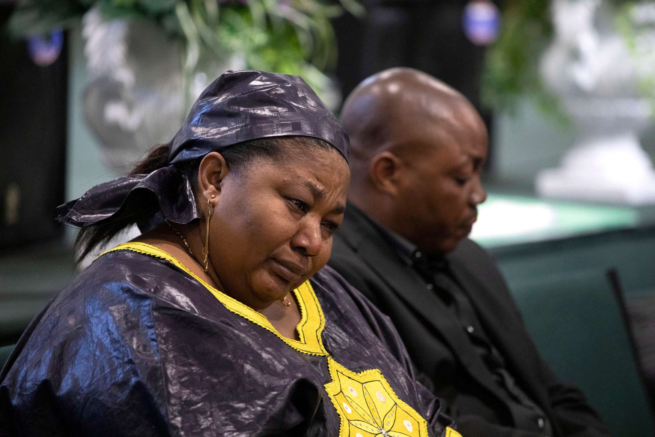 PHOTO: Dorcas and Peter Lyoya, the parents of Patrick Lyoya attend a press conference in Grand Rapids, Mich, April 14, 2022. The 26-year old Black man was shot and killed by a white Grand Rapids police officer following a traffic stop.