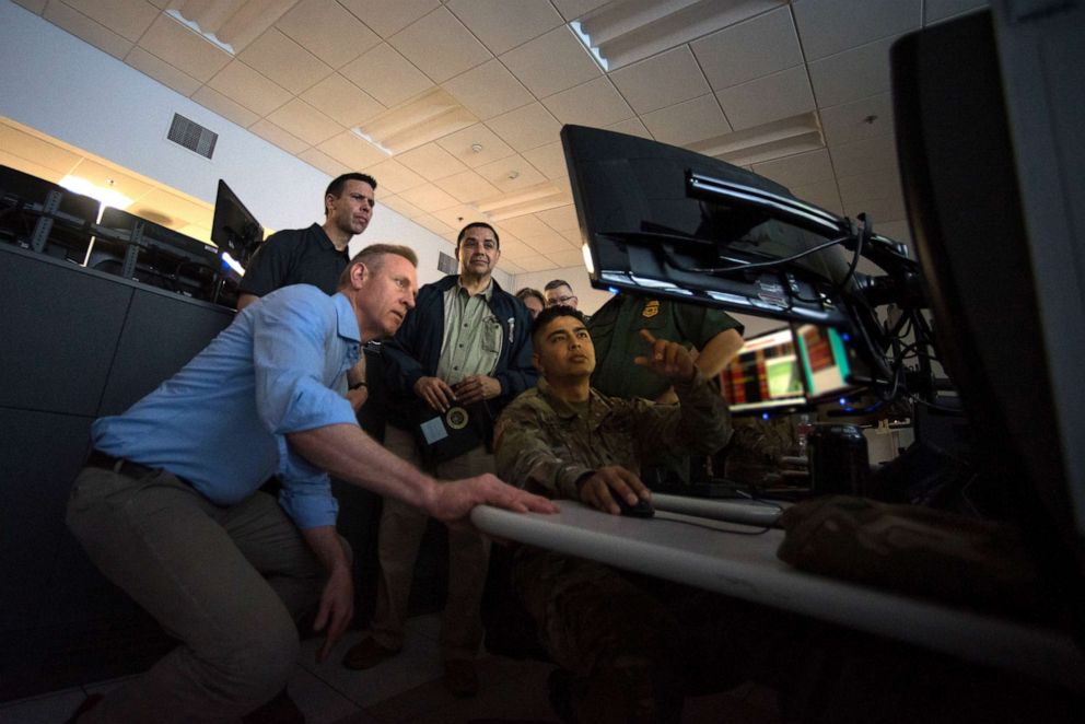 PHOTO: U.S. Acting Secretary of Defense Patrick M. Shanahan and Acting Secretary of Homeland Security Kevin McAleenan visit soldiers deployed to support the McAllen Border Patrol Station in McAllen, Texas, May 11, 2019.