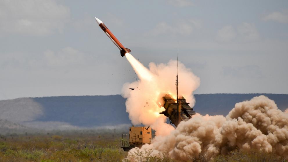 PHOTO: A MIM-104 Patriot Surface-to-Air Missile System assigned to the Fort Bliss, Texas-based 11th Air Defense Artillery Brigade fires as part of a bi-lateral live-fire exercise at McGregor Range, N.M., May 11, 2024. 