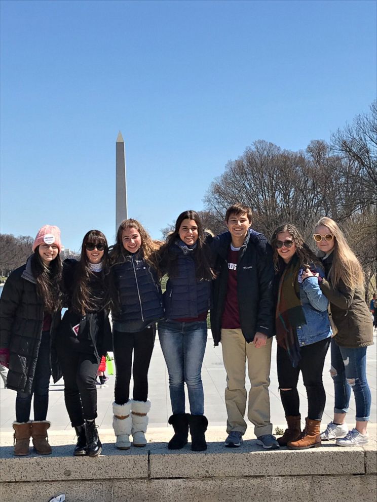 PHOTO: Marjory Stoneman Douglas High School students traveled to Washington, D.C. on the New England Patriots team plane, which was loaned to them for March For Our Lives, March 22, 2018.