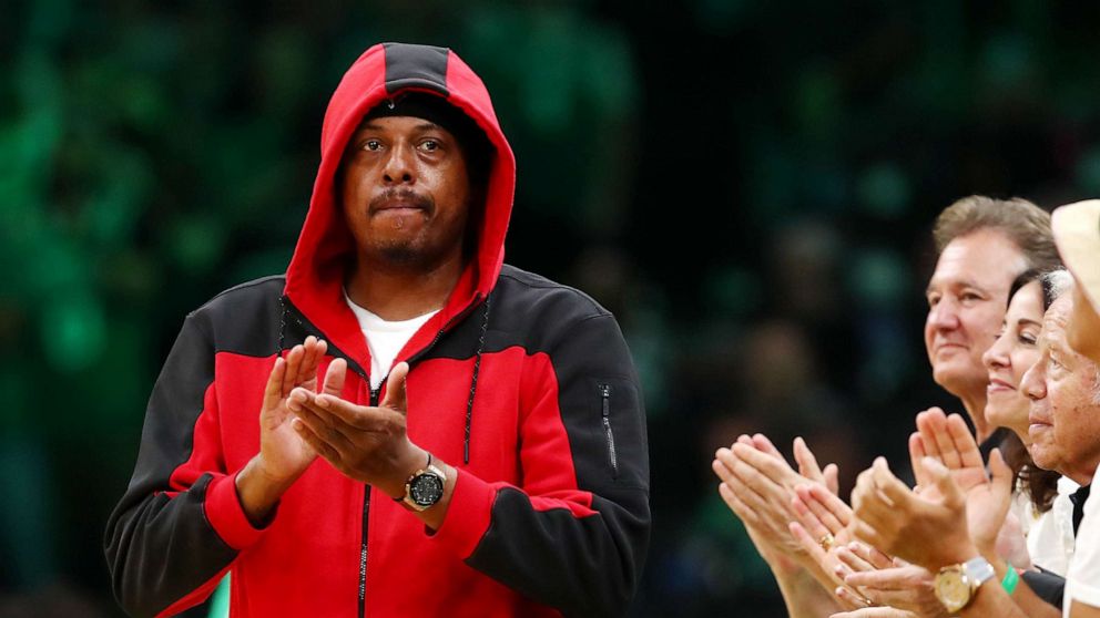 PHOTO: Former NBA player Paul Pierce attends game seven of the 2022 NBA Playoffs Eastern Conference semifinals between the Milwaukee Bucks and Boston Celtics at TD Garden on May 15, 2022 in Boston.